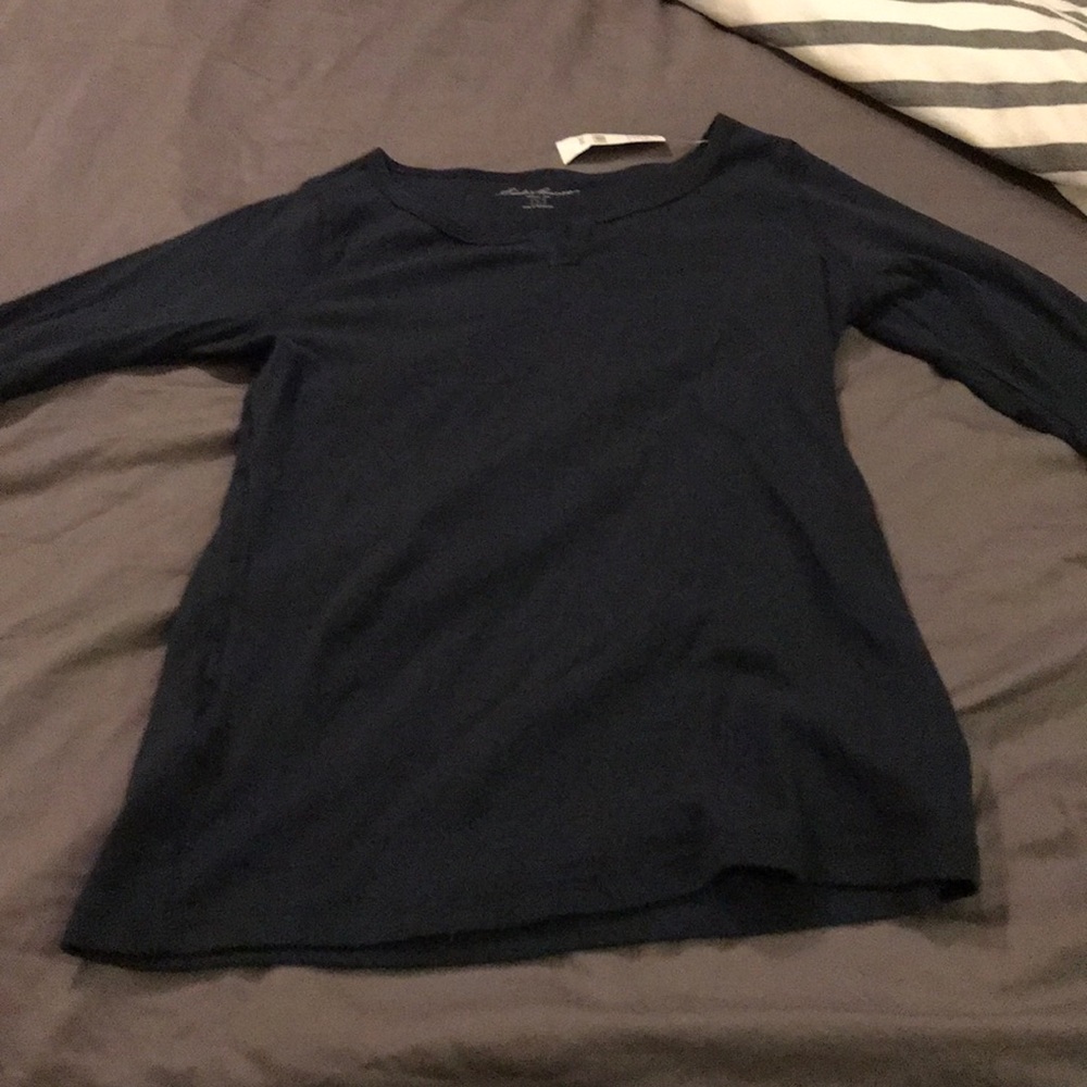 Navy Eddie Bauer long sleeve Mitch neck top L